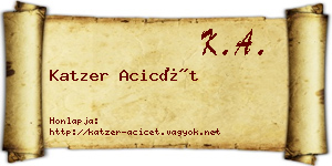 Katzer Acicét névjegykártya